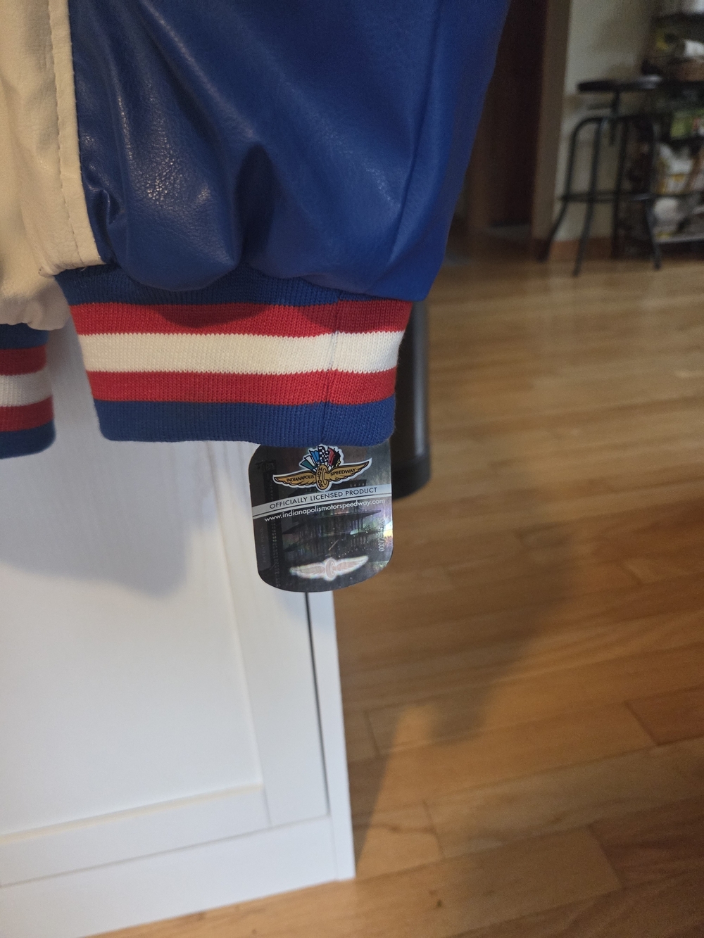 Blue and Cream Racing Bomber Jacket - Picture 5 of 5